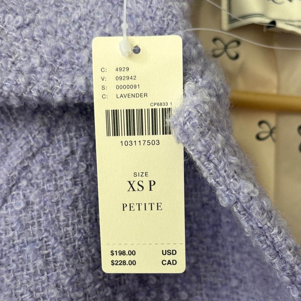 Anthropologie Lavender Bouclé Trench Coat - Picture 4 of 4